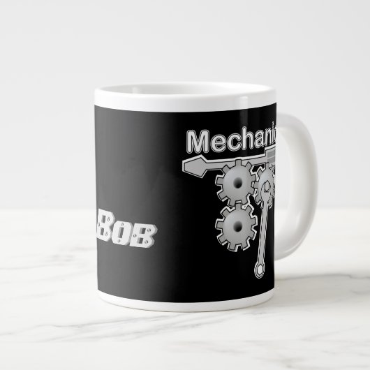 Mechanisch naamaanwerk en gereedschap grote koffiekop (Voorkant rechts)