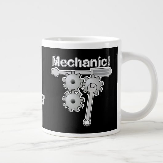 Mechanisch naamaanwerk en gereedschap grote koffiekop (Rechts)