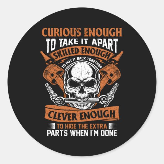 Mechanisch Nieuwsgierig zaad en slimme auto bevest Ronde Sticker (Voorkant)