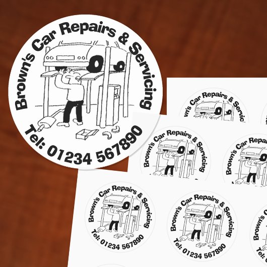 Mechanisch onderhoud en reparatie van auto's ronde sticker