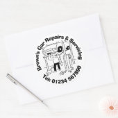 Mechanisch onderhoud en reparatie van auto's ronde sticker (Envelop)