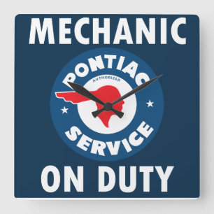 Mechanisch op dienstbord. Pontiac Service-versie Vierkante Klok
