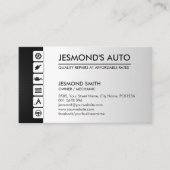 Mechanisch repareren van auto's met pictogrammen visitekaartje (Voorkant)