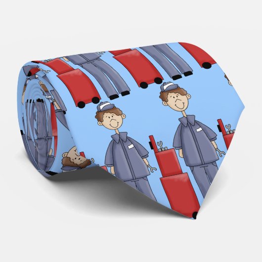 Mechanisch stropdas op het werk (Opgerold)