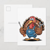 Mechanisch Team Turkije Thanksgiving Kalkoen Aankondigingskaart (Voorkant / Achterkant)