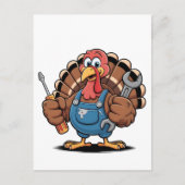 Mechanisch Team Turkije Thanksgiving Kalkoen Aankondigingskaart (Voorkant)