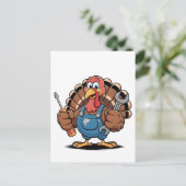 Mechanisch Team Turkije Thanksgiving Kalkoen Aankondigingskaart (Staand voorkant)