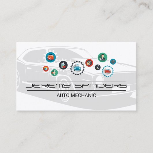 Mechanisch technicus | Autodiensten | Visitekaartje (Voorkant)
