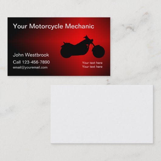 Mechanisch thema voor wolmotorfietsen visitekaartje (Voorkant / Achterkant)