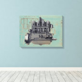 Mechanisch trekwerk van de vroege-machinemotor canvas afdruk (Insitu (Houten vloer))