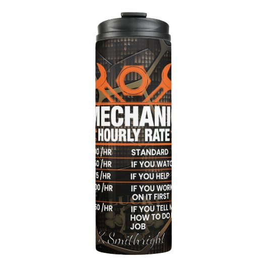 mechanisch uurtarief metalen tandwiel thermosbeker (Voorkant)