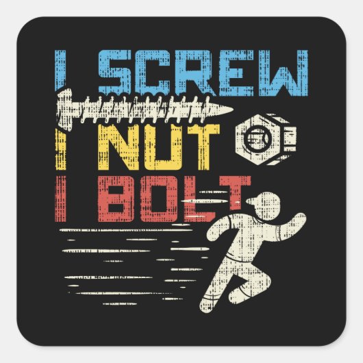 Mechanisch Vierkante Sticker (Voorkant)