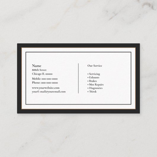 Mechanisch Visitekaartje (Achterkant)