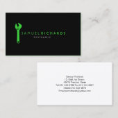 Mechanisch Visitekaartje Eenvoudig Moersleutel Sil (Voorkant / Achterkant)