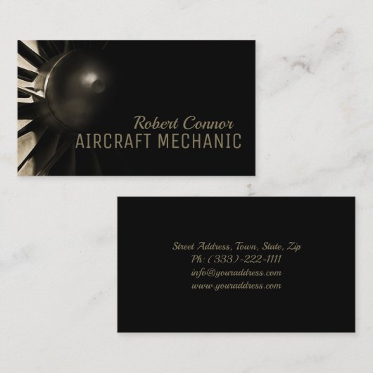 Mechanisch Visitekaartje van het Vliegtuig van de  (Voorkant / Achterkant)