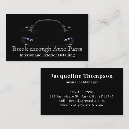 Mechanisch Visitekaartje Zwart-wit Modern (Voorkant / Achterkant)