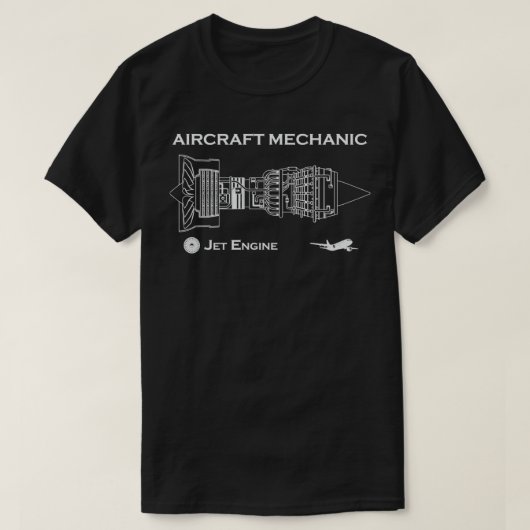 Mechanisch Vliegtuig voor straalmotoren T-shirt (Design voorkant)