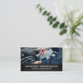 Mechanisch werken aan de motor visitekaartje (Staand voorkant)