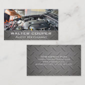 Mechanisch werken op de motor | Staal Visitekaartje (Voorkant / Achterkant)
