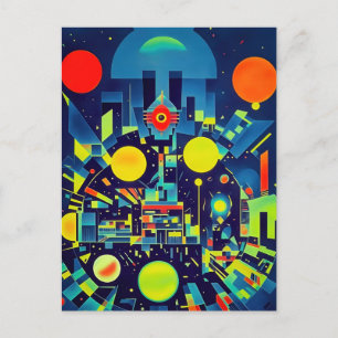 Mechanische abstractie die u in de gaten houdt briefkaart