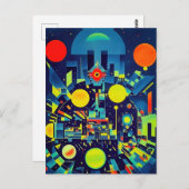 Mechanische abstractie die u in de gaten houdt briefkaart (Voorkant / Achterkant)