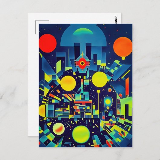 Mechanische abstractie die u in de gaten houdt briefkaart (Voorkant / Achterkant)