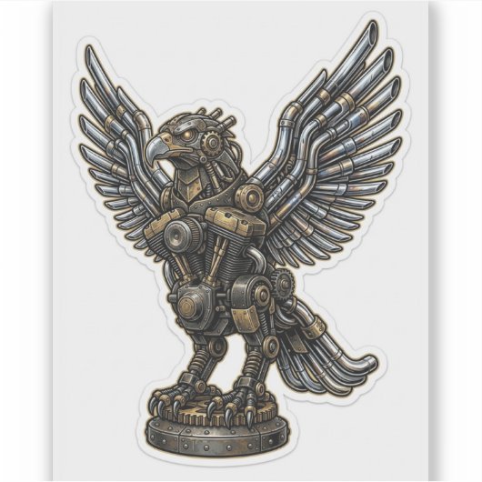 Mechanische Adelaar Sticker — Steampunk Biker  (Voorkant)