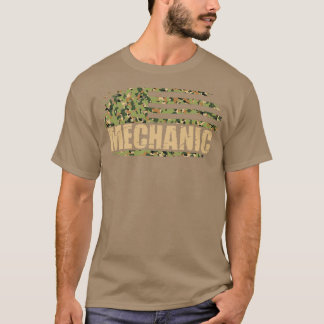 Mechanische Amerikaanse vlag Camo T-shirt