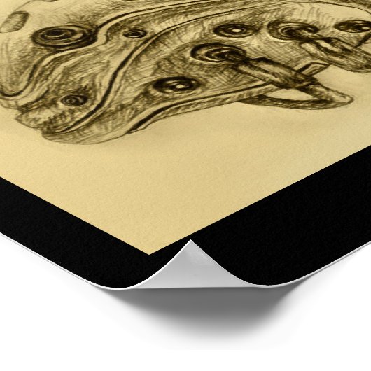 Mechanische anatomie van de lever Steampunk Afdruk Poster (Hoek)