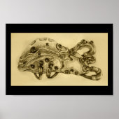 Mechanische anatomie van de lever Steampunk Afdruk Poster (Voorkant)