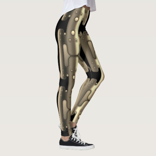 Mechanische Android Metallic Gouden Robot Leggings (Rechts)