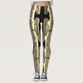 Mechanische Android Metallic Gouden Robot Leggings (Voorkant)