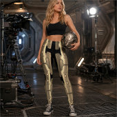 Mechanische Android Metallic Gouden Robot Leggings