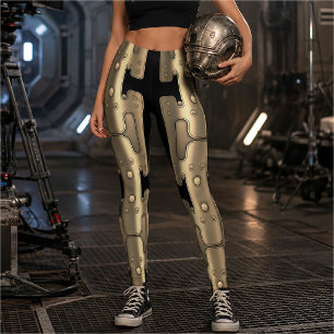 Mechanische Android Metallic Gouden Robot Leggings