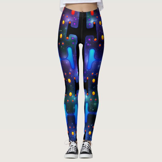 Mechanische Androïde ruimtevaartGirl Futuristische Leggings (Voorkant)