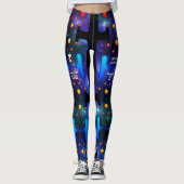 Mechanische Androïde ruimtevaartGirl Futuristische Leggings (Voorkant)