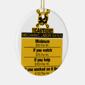 Mechanische arbeidsparticipatie - Voorzichtigheid Keramisch Ornament (Rechts)