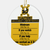 Mechanische arbeidsparticipatie - Voorzichtigheid Keramisch Ornament (Links)