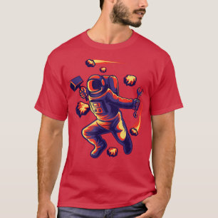 Mechanische astronaut Cosmonauts Space Moon Planet T-shirt