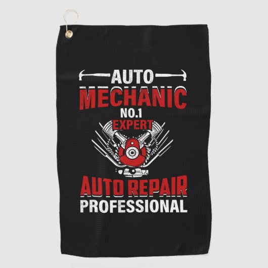 Mechanische auto nr. 1-expert golfhanddoek (Voorkant)