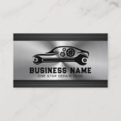 Mechanische Auto Reparatie Auto & Moersleutel Meta Visitekaartje (Voorkant)