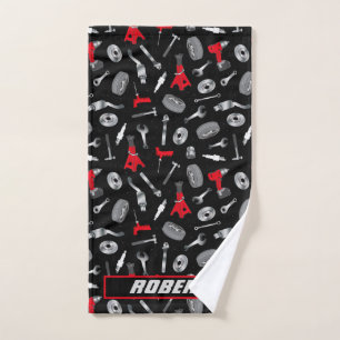 Mechanische Auto Reparatie Garage Worker Gepersona Handdoek