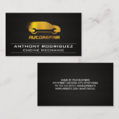 Mechanische Auto Reparatie Logo | Gouden moersleut Visitekaartje (Voorkant / Achterkant)