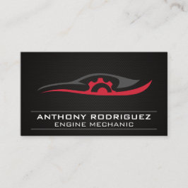 Mechanische Auto Reparatie Logo | koolstofvezel Visitekaartje