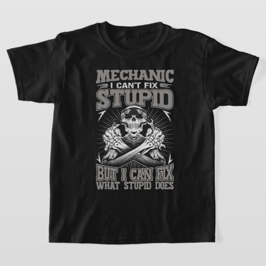 Mechanische autofabrikant I Cant Fix Stupid T-shirt (Laagn)