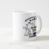 Mechanische automatische reparaties op het werk grote koffiekop (Voorkant rechts)