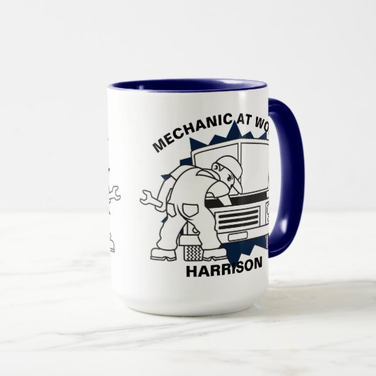 Mechanische automatische reparaties op het werk mok (Voorkant rechts)