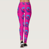Mechanische Beweging roze blauw Leggings (Achterkant)