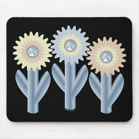 Mechanische bloemen muismat (Voorkant)