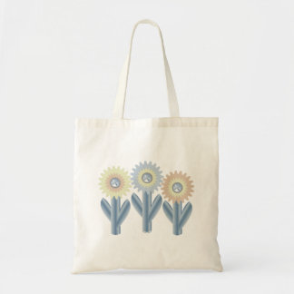 Mechanische bloemen tote bag